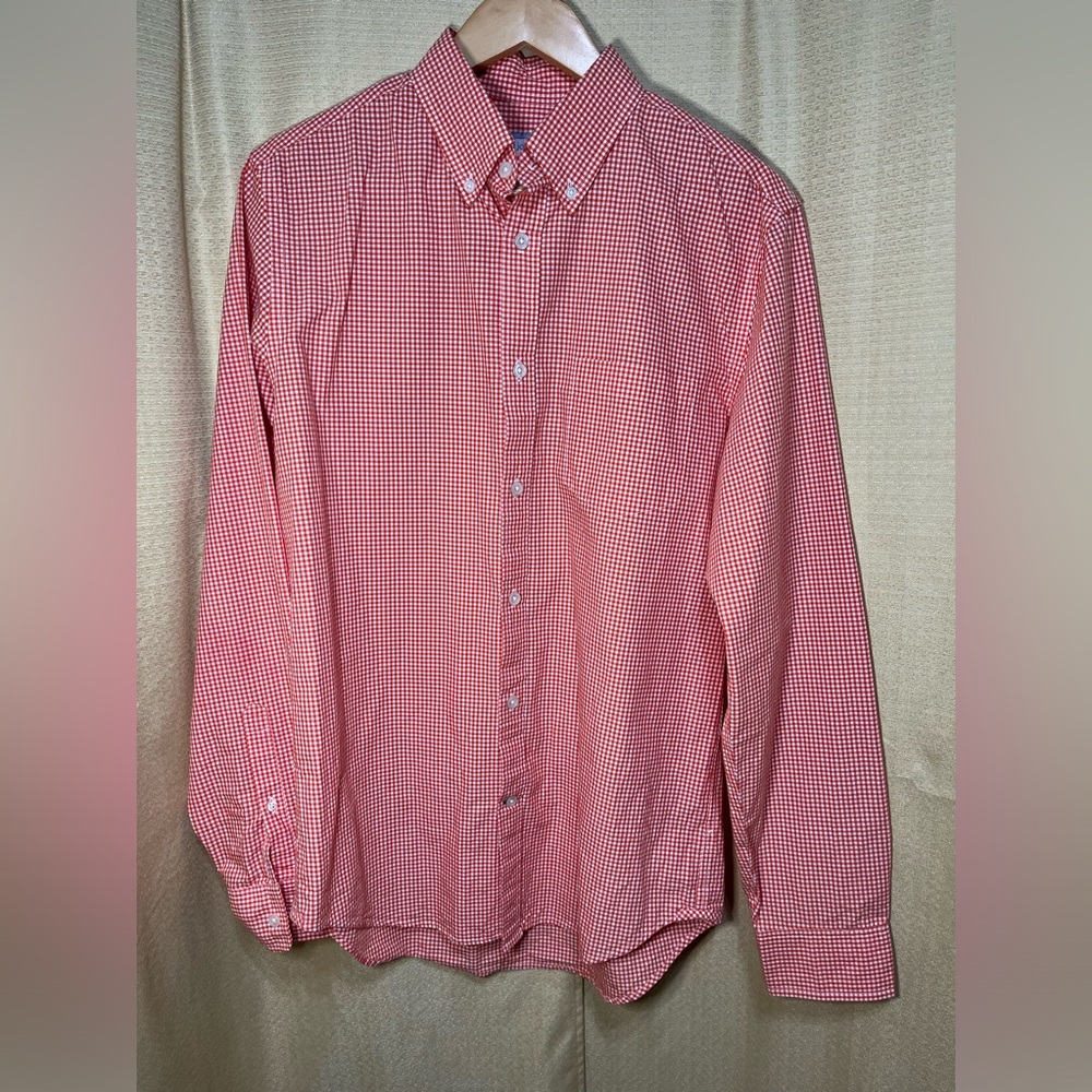 Jcp orange white long sleeve shirt Med